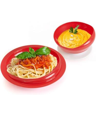 Spill Proof Scoop Bowl and Plate Set Anti-Spill Scoop Plate with Lip Edge Scoop Plates for Disabled Adults from Parkinsons(2 Sets) - Buy Online on GoSupps.com
