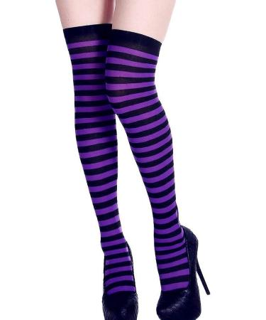 Halloween Witch Hat Headband & Striped Knee High Socks Set - Purple | Cosplay Costume & Party Favors Supply - Buy Online on GoSupps.com
