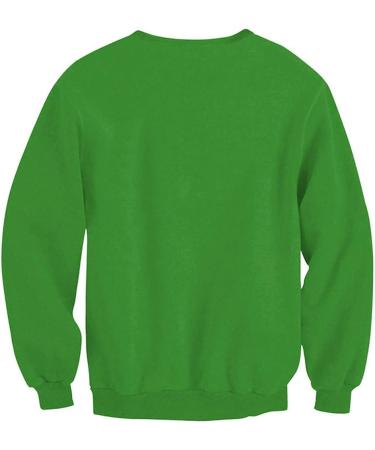 Bigfanshu Womens Tops Christmas O-Neck Santa Claus Print Long Sleeves Blouse Sweater Green - Buy Online on GoSupps.com