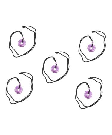 Gleavi 3st necklace with safety buckle Pendant Necklace Crystal NecklaChakra necklace necklace made of crystal coins Amethyst trailer j necklace for women classic 3x3x1cmx5pcs Lilax5stk