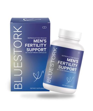 Blue Stork Men's Fertility Support: Fertility Supplements for Men, Prenatal Vitamin + Multivitamin for Men, Conception Support, Maca Root + Folate + Vitamin B12, 60 Capsules