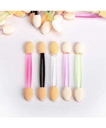 CHSYOO 300pcs Disposable Sponge Eyeshadow Applicator with Double-Sided Eyeshadow Brush Make up Tools