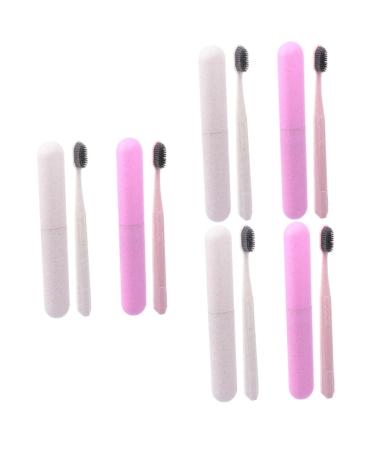 Minkissy 6 STK toothbrush set container for toothbrushes ultra toothbrush travel toothbrush toothbrush with long handle toothbrush wood ordinary pp raw material small toothbrush lovers