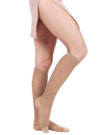 Unknown Knee Highs Compression Stockings 140 Den 18-22 mmHg Compression Closed Toe S-XL 35-38 Beige