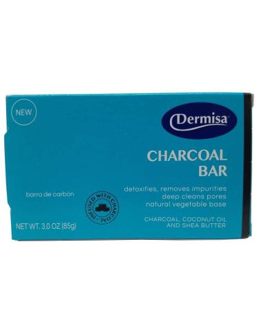 Buy Dermisa Charcoal Bar - Natural Cleansing with Activated Charcoal Coconut Oil & Shea Butter | Paraben-Free | 3 OZ (1-Pack) - International Shipping Available - Buy Online on GoSupps.com