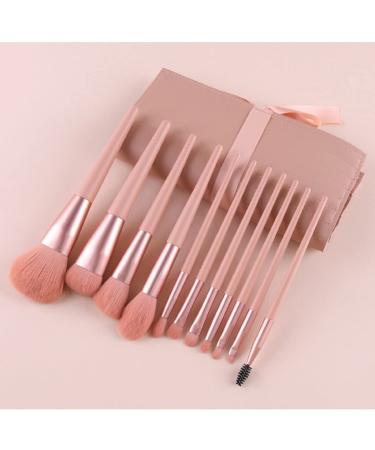 11-Piece Pink Wood Handle Makeup Brush Set - Eye Shadow Brush Blusher Brush Perfect for International Shipping | Best Quality & Affordable - Buy Online on GoSupps.com