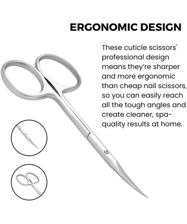 High Grade 440C Japanese Steel Cuticle Scissors - Precise Pointed Tip for Men and Women - Manicure, Pedicure, Eyebrow, Nail Trimming, Eyelash, Dry Skin - Matte Silver - Buy Online on GoSupps.com