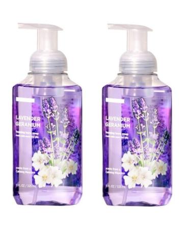 Lavender Geranium Scented Liquid Hand Soap for Foamiing Hand Wash Purple Essential Oils Formula Cruelty Free - 11 fl oz 2 Pack