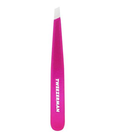 Tweezerman Stainless Steel Slant Tweezer in Pretty Pink - Precision Eyebrow Plucking Tool - Buy Online on GoSupps.com