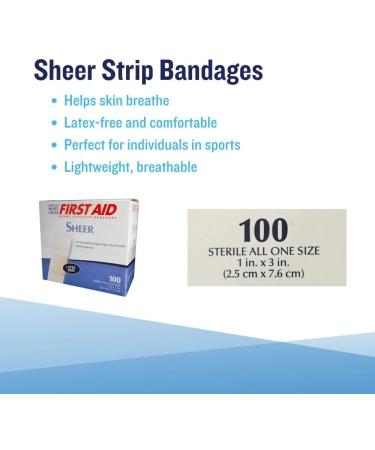 Buy Sheer Strip Spot Bandage - Adhesive Bandages 1" x 3" 100 Pack - MS-20250 | Fast International Shipping - Buy Online on GoSupps.com