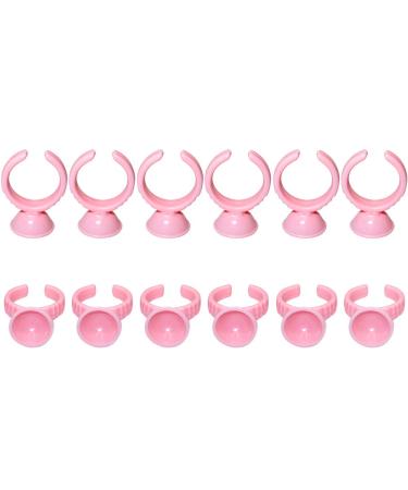 100PCS Pink Disposable Plastic Nail Art Tattoo Glue Rings Holder - Eyelash Extension Pigment Holders - Beauty Tools (Pink) - Buy Online on GoSupps.com