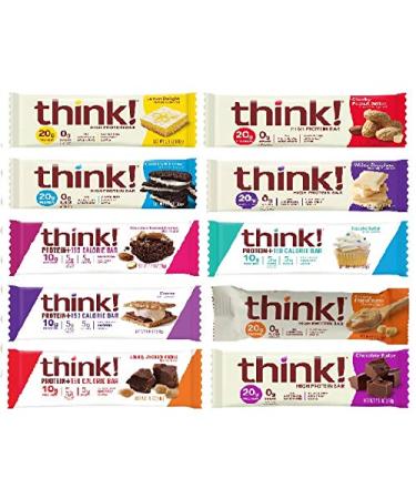 ThinkThin High Protein Super Variety Pack, 2.1 Ounce (Pack of 10) 10 Count (Pack of 1)