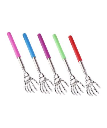 SESESFOUFU Massage device 5st tickle scratch Back scratches for adult back scratch helpers skeleton back scratches Telescopic ridge scratches Tools to soft rubber itching agent body