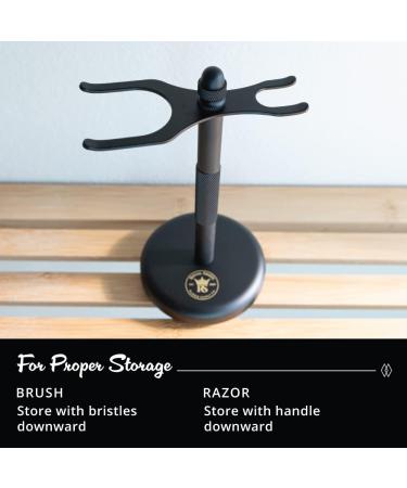 RoyalShave Safety Razor & Brush Stand - Powder Coated Black | Premium Shaving Accessories for International Shipping - Buy Online on GoSupps.com