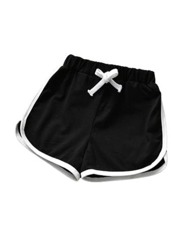 Digirlsor Toddler Kids Boys Girls Active Shorts Cotton Sports Casual Running Short Pants,2-10Y Tag140/8-9 years Black