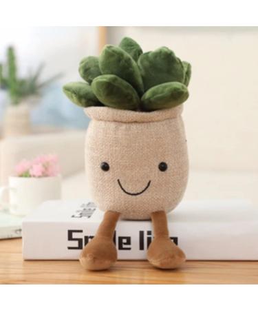 OUKEYI 9.8 inch Succulents Plush Toy Flower Pot | Stuffed Plushie Pillow Decoration | Cute Soft Plants Throw Pillow - Khaki | Christmas Birthday Gift - Buy Online on GoSupps.com