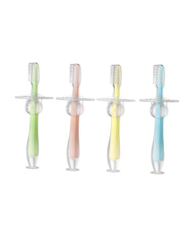 Tovinanna 4 piece toothbrush baby toothbrush made of silicone newborn toothbrush -Training toothbrush fingers toothbrush bite toothbrush to the small child suction cup training brush