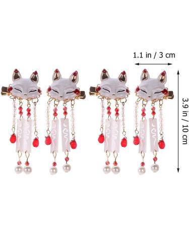 LALAFINA 4 Pieces Chinese Hair Clip Tassel Flower Tierclips Hair Clips Cute Hair Pins Hanfu Hair Accessories for Girls Teenagers Children Toddlers - Buy Online on GoSupps.com