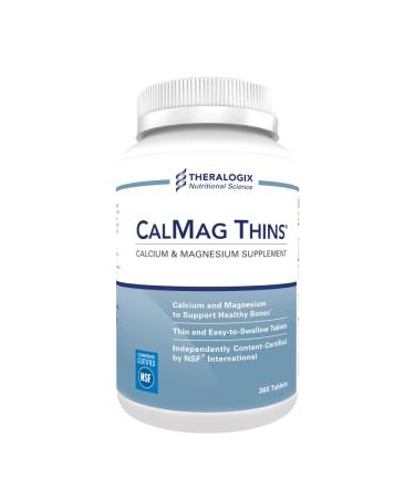 CalMag Thins Calcium Magnesium Supplement | Bone Health & Bone Strength Vitamin | 360 Tablets - Manufactured in The USA and NSF Certified