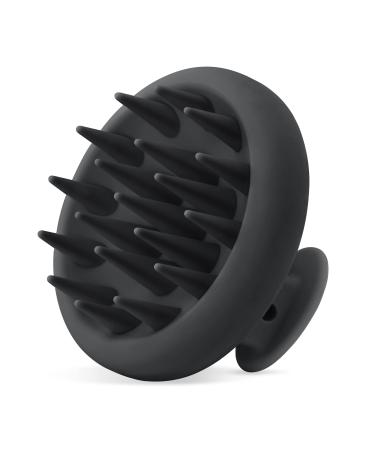 HEETA Silicone Hair Scalp Massager Shampoo Brush  Scalp Scrubber with Ultra-Soft Bristles  Integrated Design Scalp Exfoliator for Deep Cleanse  Dandruff Removal and Hair Growth (Black)