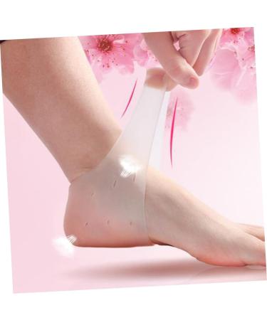 FRCOLOR 6 Pairs Gel Heel Support Gel Heel Socks Gel Heel Sleeves Gel Heel Cushions Feet Cracked Socks Gel Foot Socks Silicone Heel Pads Dry Feet Socks Ankle Support Breathable White - Buy Online on GoSupps.com