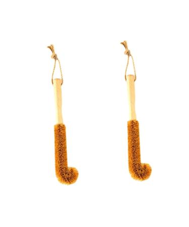 Solustre 2st brush for bottle -cleaned bottle washing sponge pot brush for scrubbing scrubber for water bottles brush to wash water glasses wooden baby cleaning ball glass 1 piece (1 Pack) brownx2st