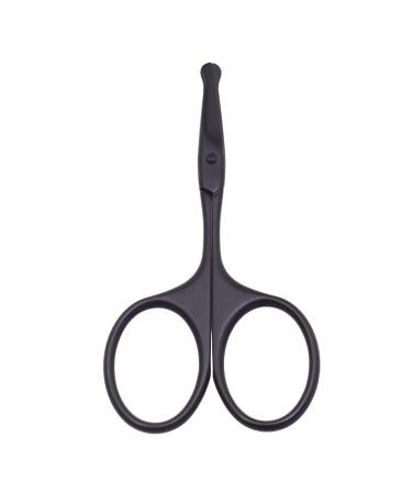 Motanar Nose Hair Trimmer Scissors-3.4' Round Tip Scissors For Ear Eyebrow Beard Mustache Trimming - Multi Purpose Round Personal Beauty Hair Care Tool For Men Women And Baby (Black)