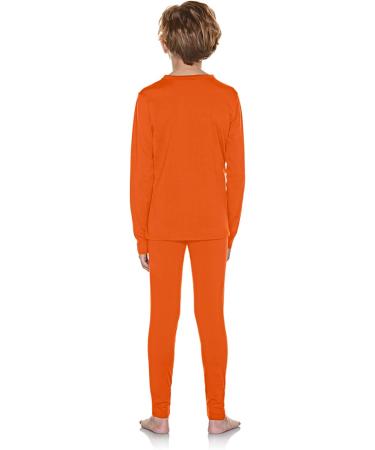 TSLA Kids Thermal Underwear Set - Soft Fleece Lined Long Johns for Boys and Girls - Winter Base Layer in Orange (Size 20) - Buy Online on GoSupps.com
