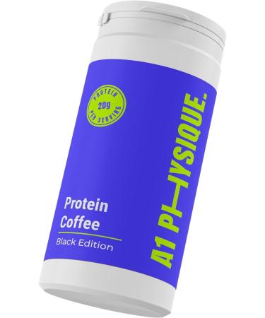 A1 Physique Protein Coffee - 500g Instant Coffee with Hydrolysed Collagen Peptides from Bovine Protein - Allergen Free Ground Coffee Granules for Hot or Iced Coffee - High Protein Collagen Coffee