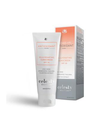 Celesty Beauty AntiAging Sunscreen SPF30 Ocean Based Extract Cream Sunburn & Aging Defense Broad Spectrum Lightweight Moisturizing Mineral Sunblocker Antioxidant Face Large 2 Fl Oz Sunscreen.