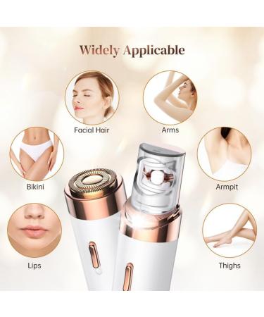 Epilator Facial Epilator Remover for Women 2 in 1 Cordless Mini Electric Facial Hair Remover with LED Light Hair Removal Device for Face Armpit Leg Arms Bikini Rosegold06 - Buy Online on GoSupps.com