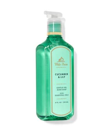 Bath and Body Works White Barn Cucumber & Lily Gentle Gel Hand Soap with Essential Oils 8 Fl Oz