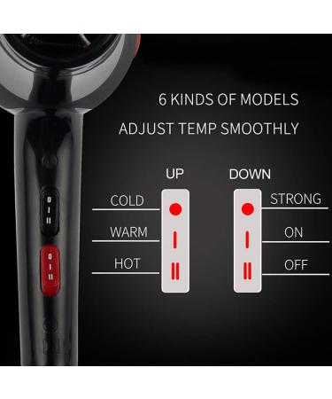 2000W Professional Ionic Hair Dryer High Power Hair Dryer Salon Lightweight Hairdryer Three Heat and Two Speeds Hot and Cold Wind Constant Temperature Hair Care 2.3 Metre Power for Families and Salon - Buy Online on GoSupps.com