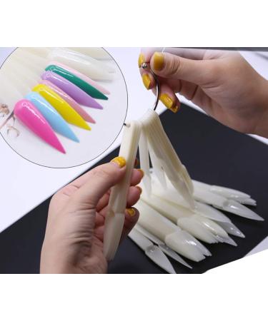 JIHUOO 100pcs Nail Art Tips - Clear Nail Display & Practice Tips for Polish Color Swatches - Ideal for Nail Enthusiasts & Professionals - Buy Online on GoSupps.com