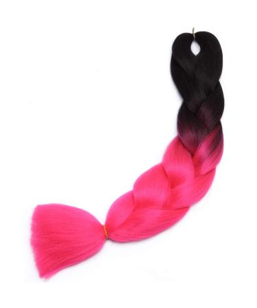 Tess Braids Extensions 60 cm - Jumbo KanCalon Ombre Hair Braids (Black/Pink) | 100g Bundle for Single-Laid Box Braids - Buy Online on GoSupps.com