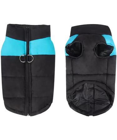 Femax Waterproof Dog Coat - Warm Jacket for Small & Medium Big Dogs | Winter Padded Vest for Cold Weather - Blue (Breast 35cm Back 26cm) - Buy Online on GoSupps.com