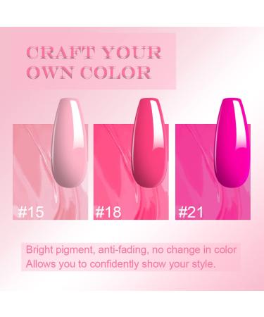 BINGBRUSH 3 Pcs Pink Gel Nail Polish Kit - 10ML Natural Nail Lacquer Set for DIY Gel Nail Design - Long Lasting High Shine, Soak Off, LED Manicure Salon Quality - A06 - Buy Online on GoSupps.com