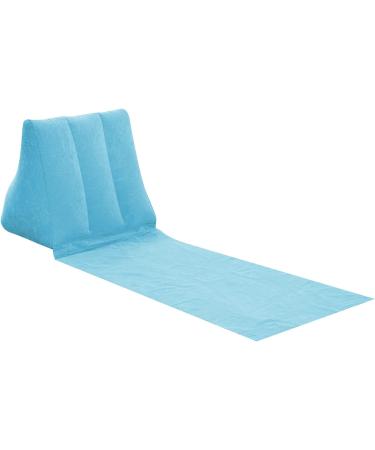 Auto-plaza 2X Inflatable Outdoor Sun Bath Beach Mat Pillows Flocking Beach Chairs with Backrest Inflatable Lounger for Portable Travel Camping Skyblue - Buy Online on GoSupps.com