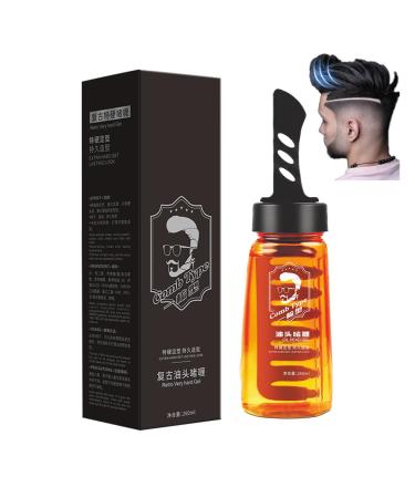 2-In-1 Man Hair Styling Gel Head Hair Cream With Wide Tooth Comb Strong Hold Hair Stying Gel Cream Grooming Hairspray (1PC)