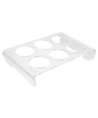 Uonlytech 1 Set Egg Holder Dispenser for Refrigerator Eggs Food Tray Fridge Filling Mustard Acrylic