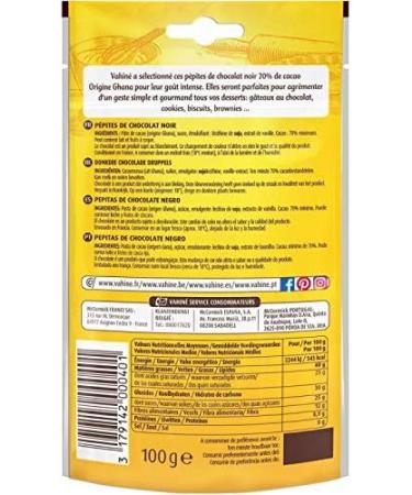 VAHINE - Intense Dark Chocolate Chip Bags 70% Origin Ghana 100G - Pack of 3 - Buy Online on GoSupps.com