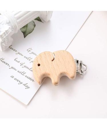 ccHuDE 5 Pcs Natural Wood Pacifier Clips Holder Baby Suspender Clips Unfinished Wooden Teething Beads Clips Charm DIY Crafts - Buy Online on GoSupps.com