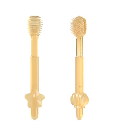 SHARE&CARE Baby Toothbrush and Baby Tongue Cleaner for Toddler Oral Care, Soft Silicone Toothbrush - Buy Online on GoSupps.com