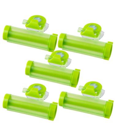 Toothpaste Dispenser 5 Pcs Toothpaste Squeezer Manual Rolling Squeezer Toothpaste Cleanser Dispenser Hangable Bathroom Accessories Toothpaste Tube Squeezer/612 (Color : Green)