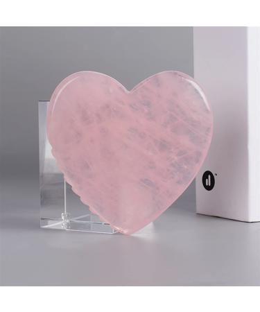 Rose Quartz Sawtooth Gua Sha Scraper Heart Shaped Face Massager for Skin Lifting Slimming Wrinkle Remove Acupuncture 1Pcs