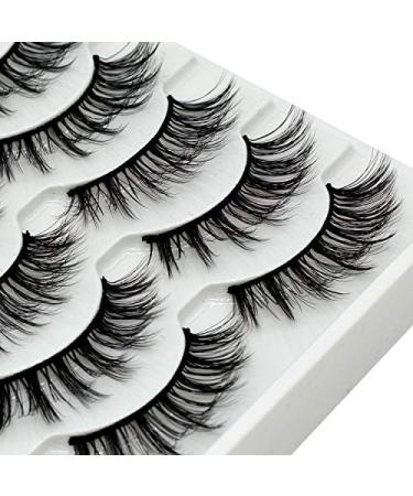 Vivis False Eyelashes 5 Pairs 3D Mink Natural Lashes Cross Fluffy Volume Hand-made Dramatic Fake Eye Lash Black Soft for Various Makeups A18 - Buy Online on GoSupps.com