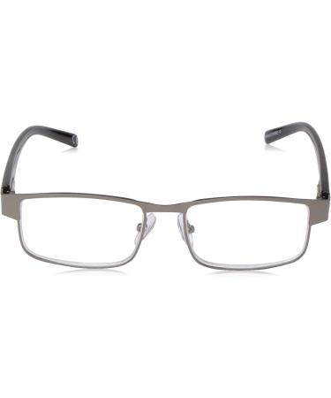 Buy Foster Grant Men's Leo Square Reading Glasses - Gunmetal/Transparent 2x | Stylish & Comfortable Reading Eyewear | Fast International Shipping - Buy Online on GoSupps.com
