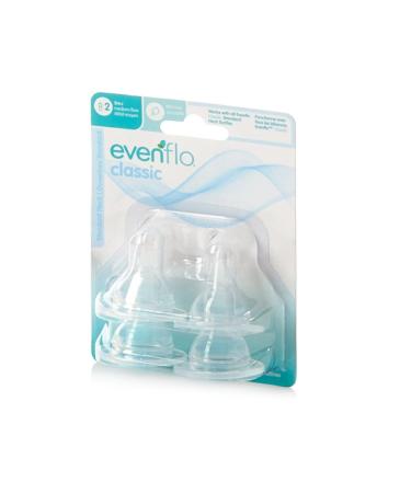 Evenflo CustomFlow Classic Silicone Nipples Medium Flow (3-6 months) 4 ea (Pack of 2)