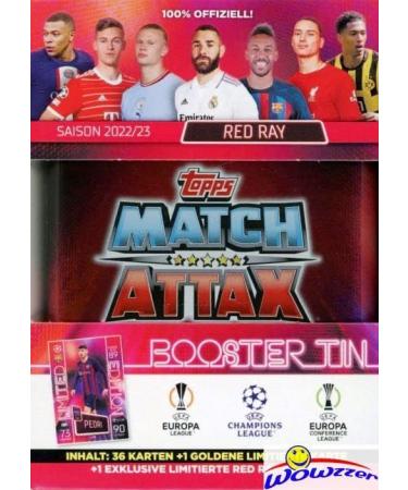 2022/23 Topps Match Attax Champions League Soccer Collector's Booster TIN - (2) Limited Edition Cards Inside! Featuring Haaland, Ronaldo, Messi, Mbappe, Pedri & More - 38 Cards Included! - Buy Online on GoSupps.com