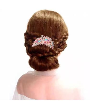 Peacock Hair Combs - 2 PCS Pearl Rhinestone Hairpins for Bridal Wedding - Crystal Hair Accessories in Silver & Mixed Colors - Buy Online on GoSupps.com